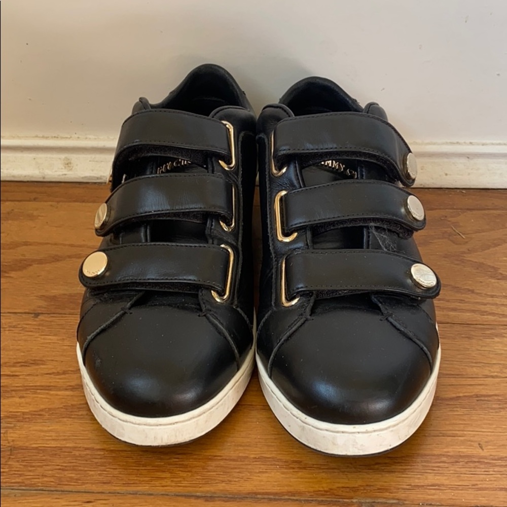 COPY - Jimmy Choo black my 3 strap sneakers